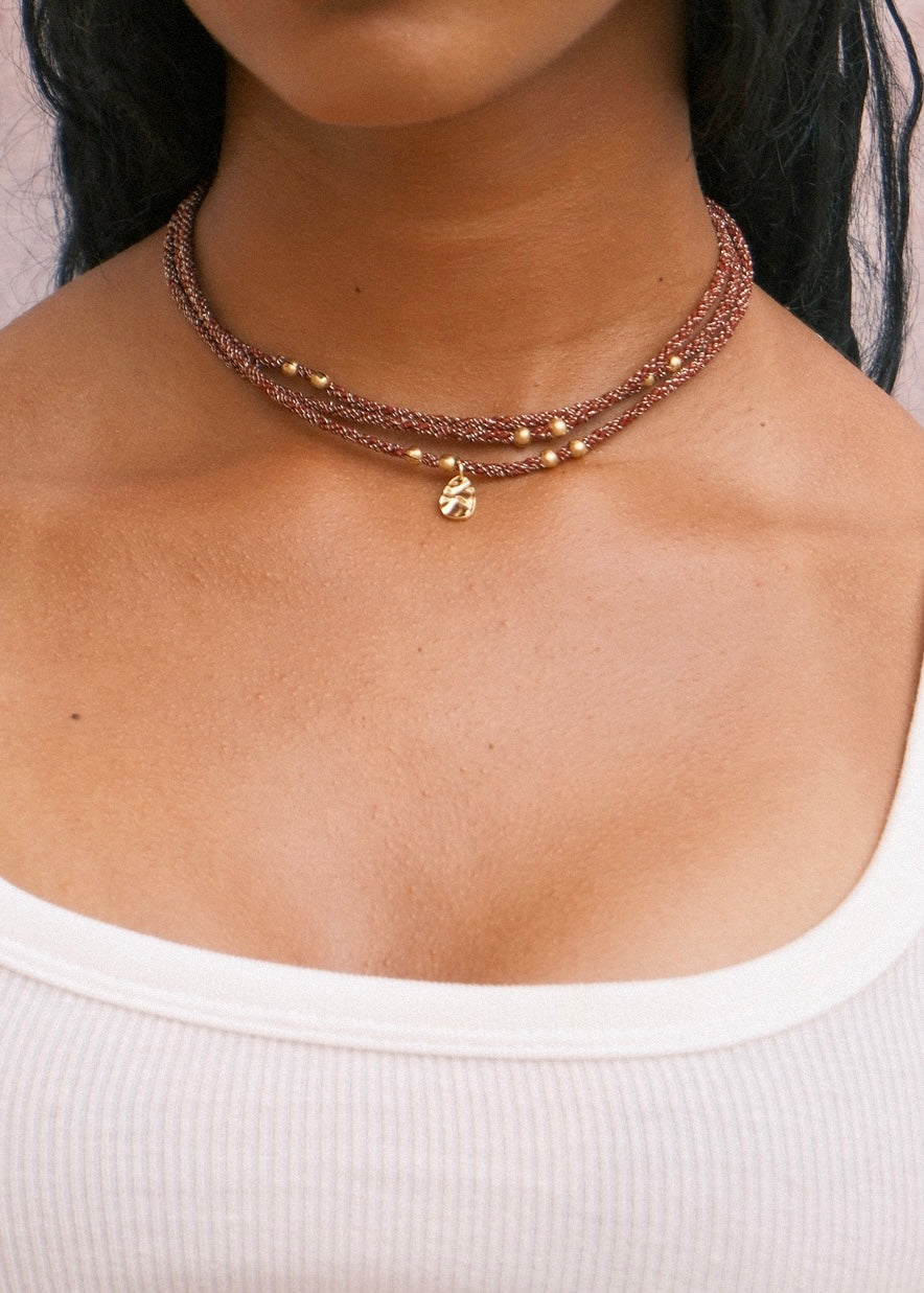 COLLIER ABBY BORDEAUX
