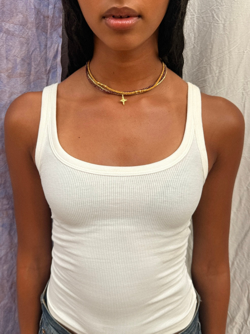 COLLIER BAYA BORDEAUX