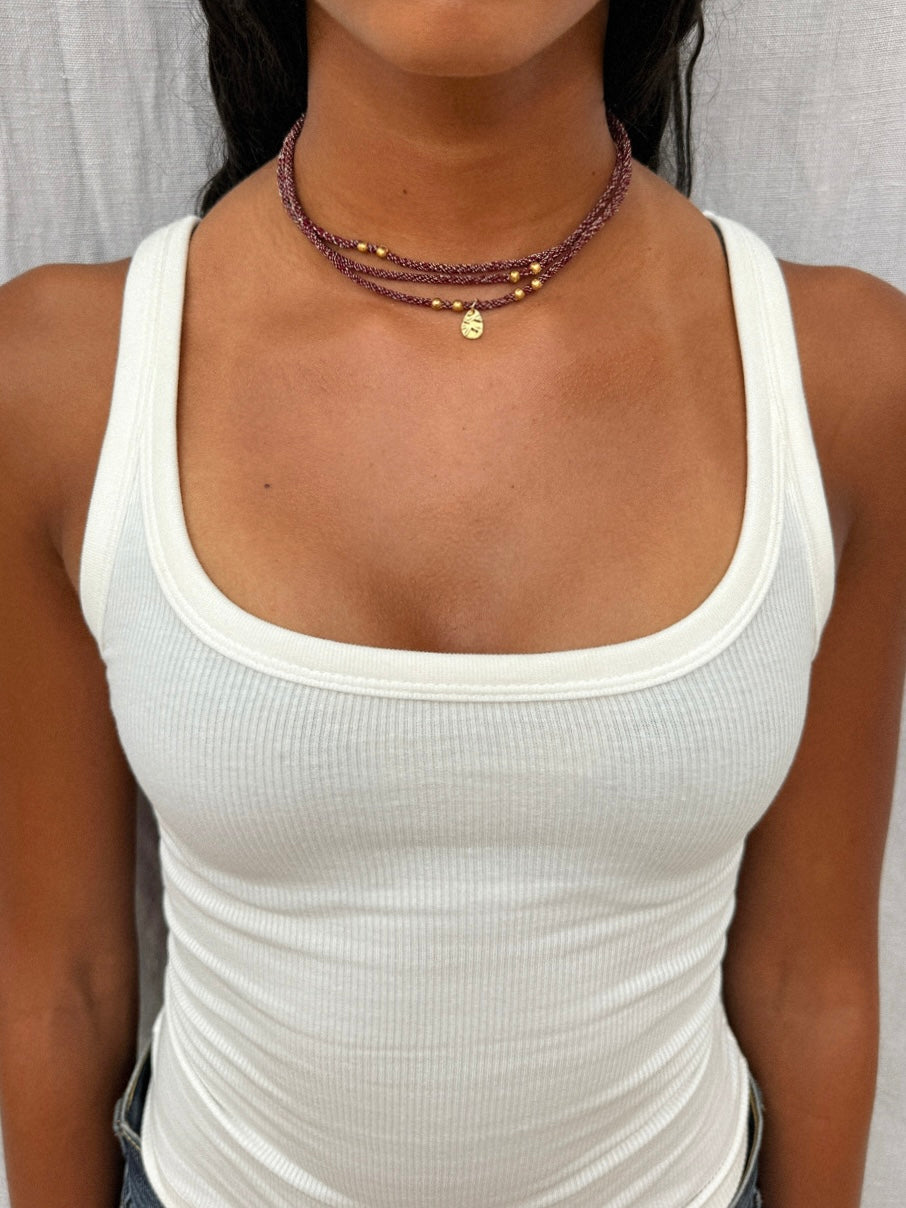 COLLIER ABBY BORDEAUX