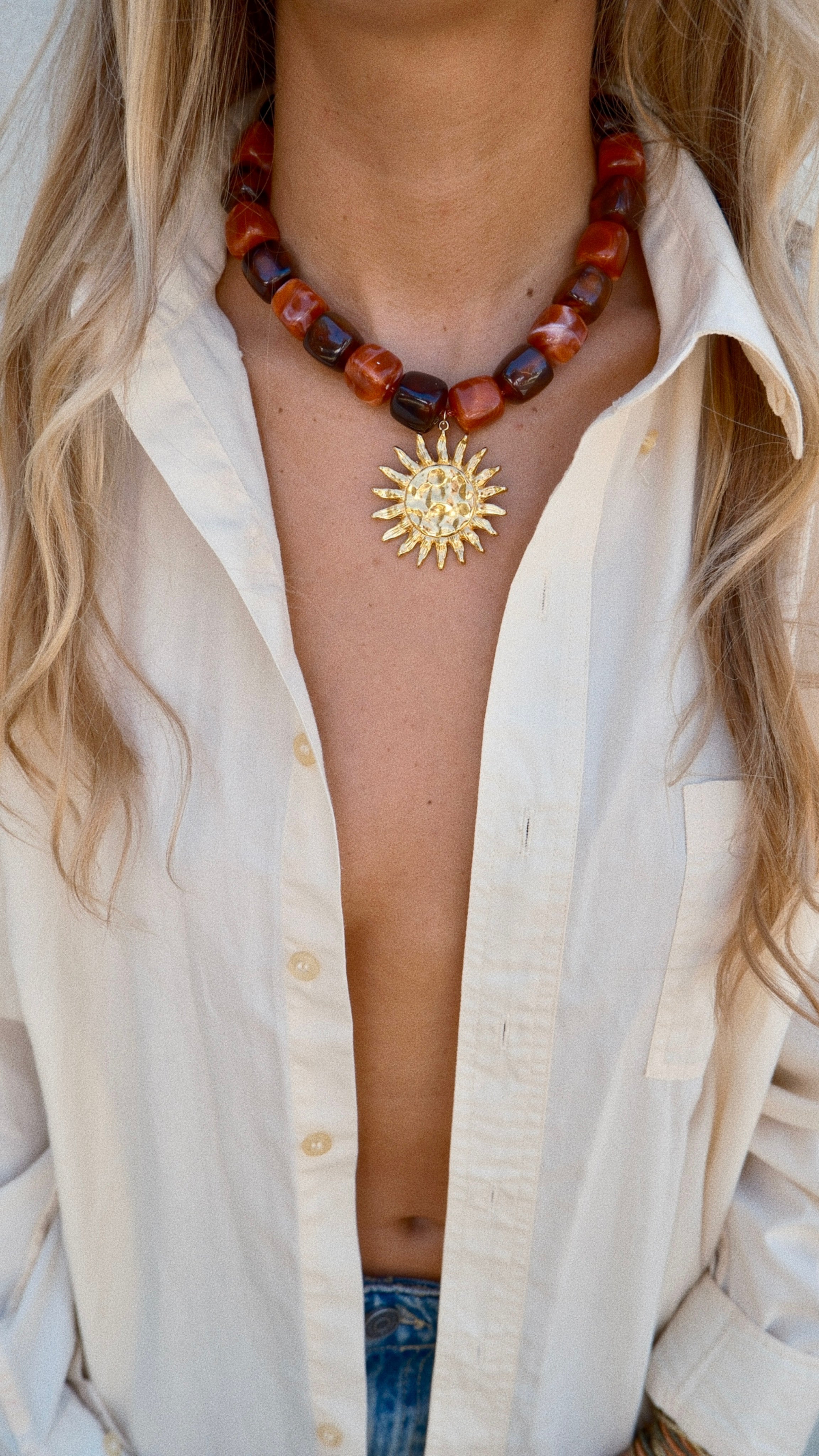 COLLIER SAUNDERS - Rouge & Marron