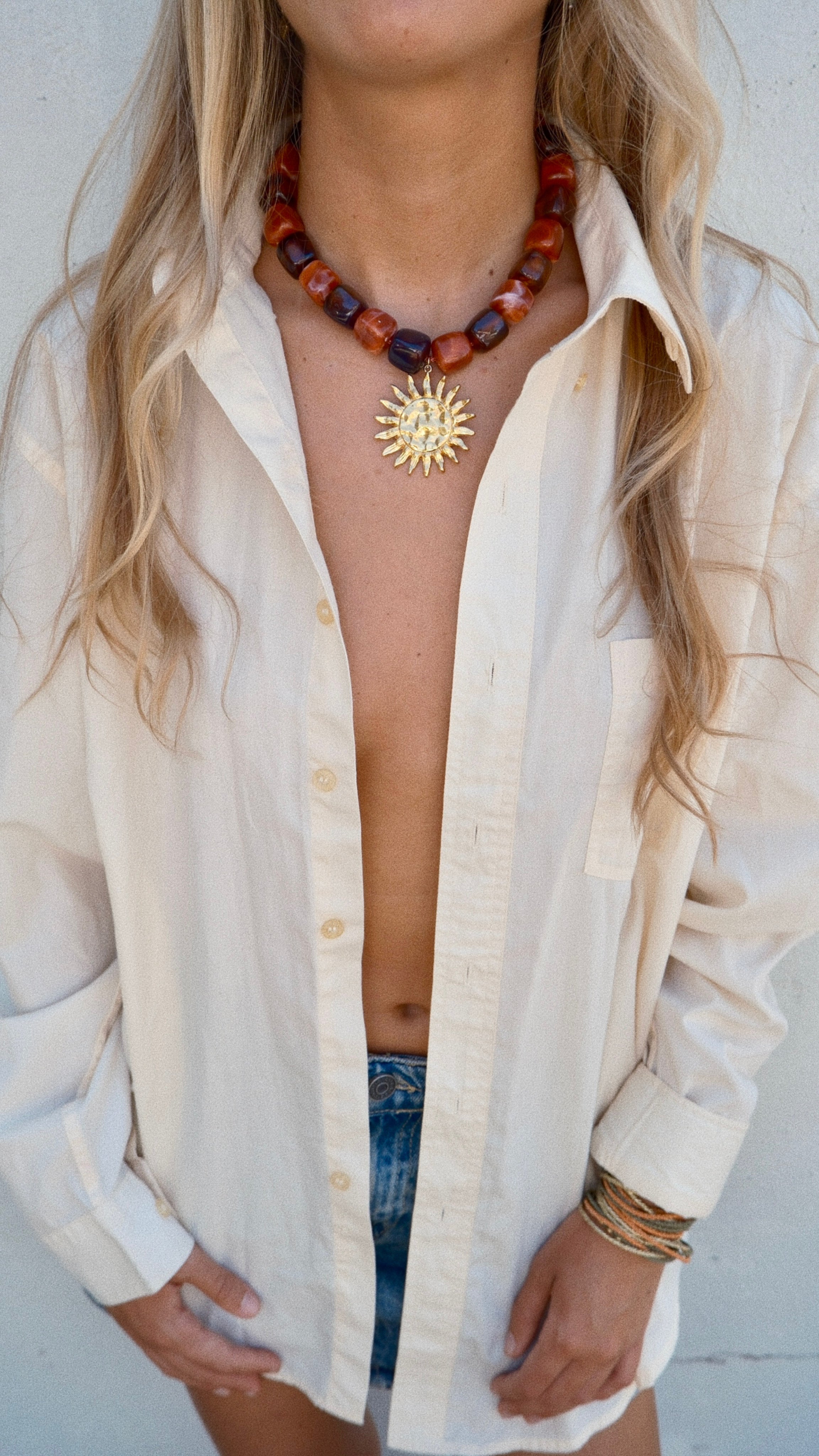 COLLIER SAUNDERS - Rouge & Marron