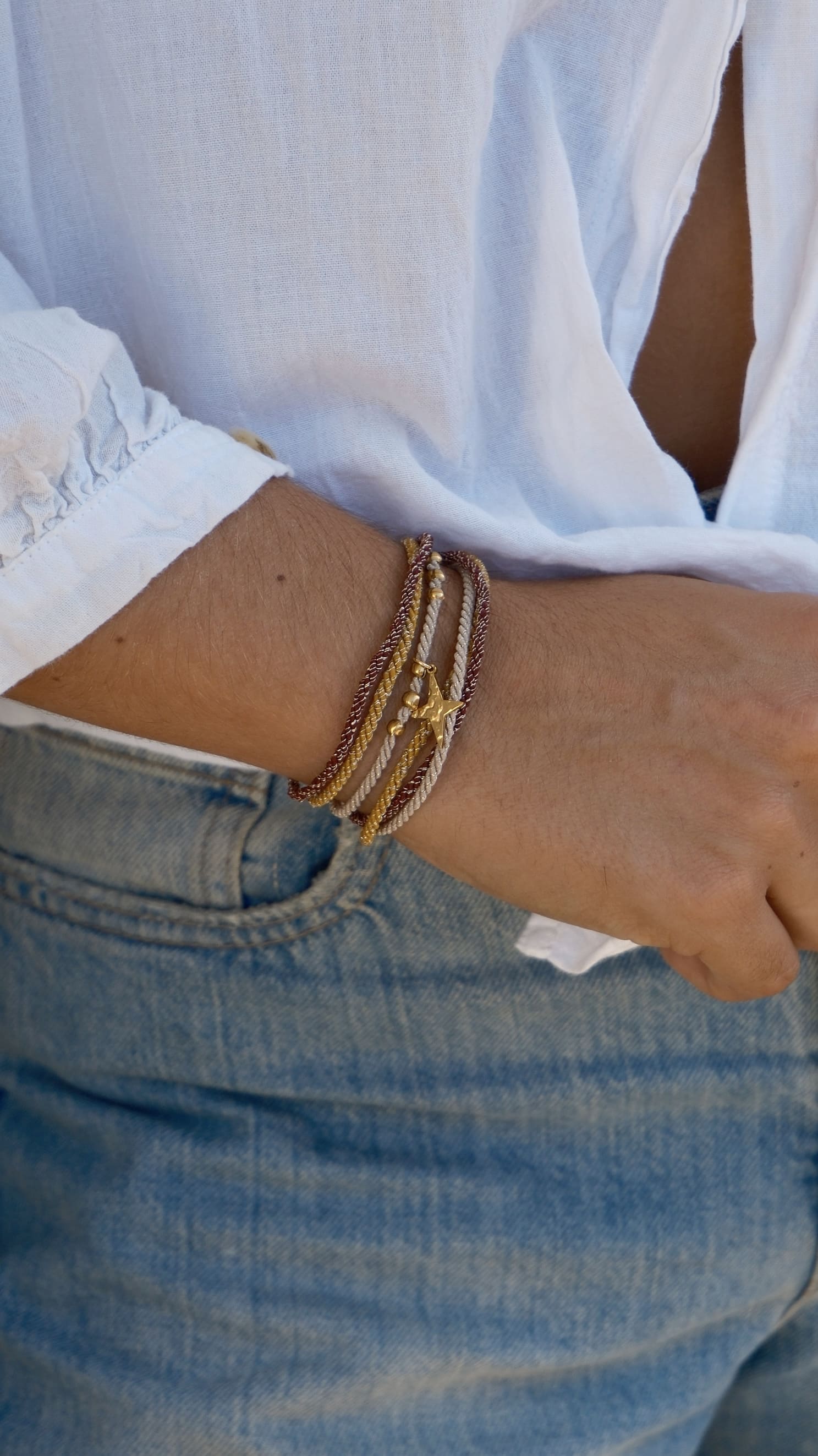 Bracelet Baya – Bijou en acier inoxydable losange – Fait main à Marseille
