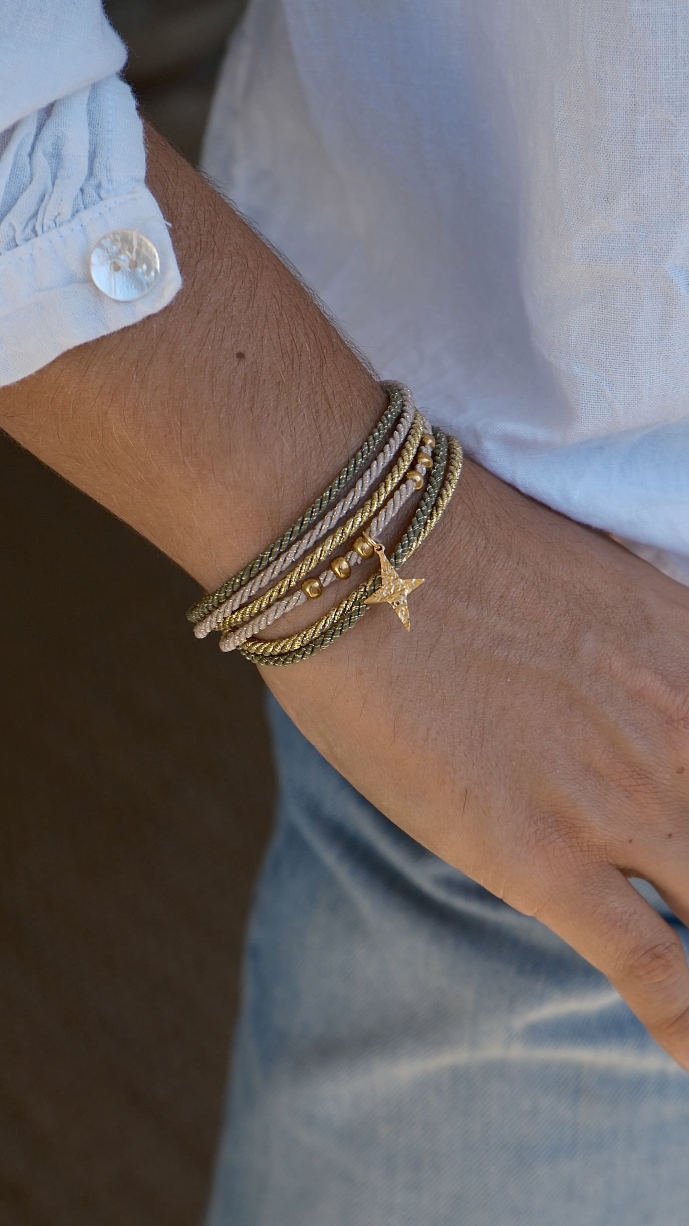 Bracelet Baya – Bijou en acier inoxydable losange – Fait main à Marseille