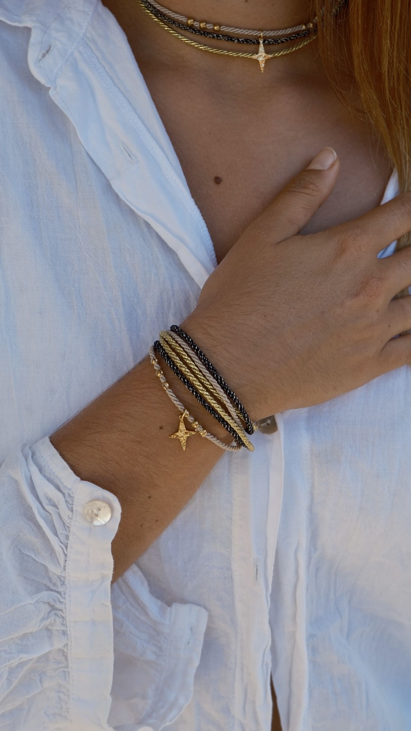 Bracelet Baya – Bijou en acier inoxydable losange – Fait main à Marseille