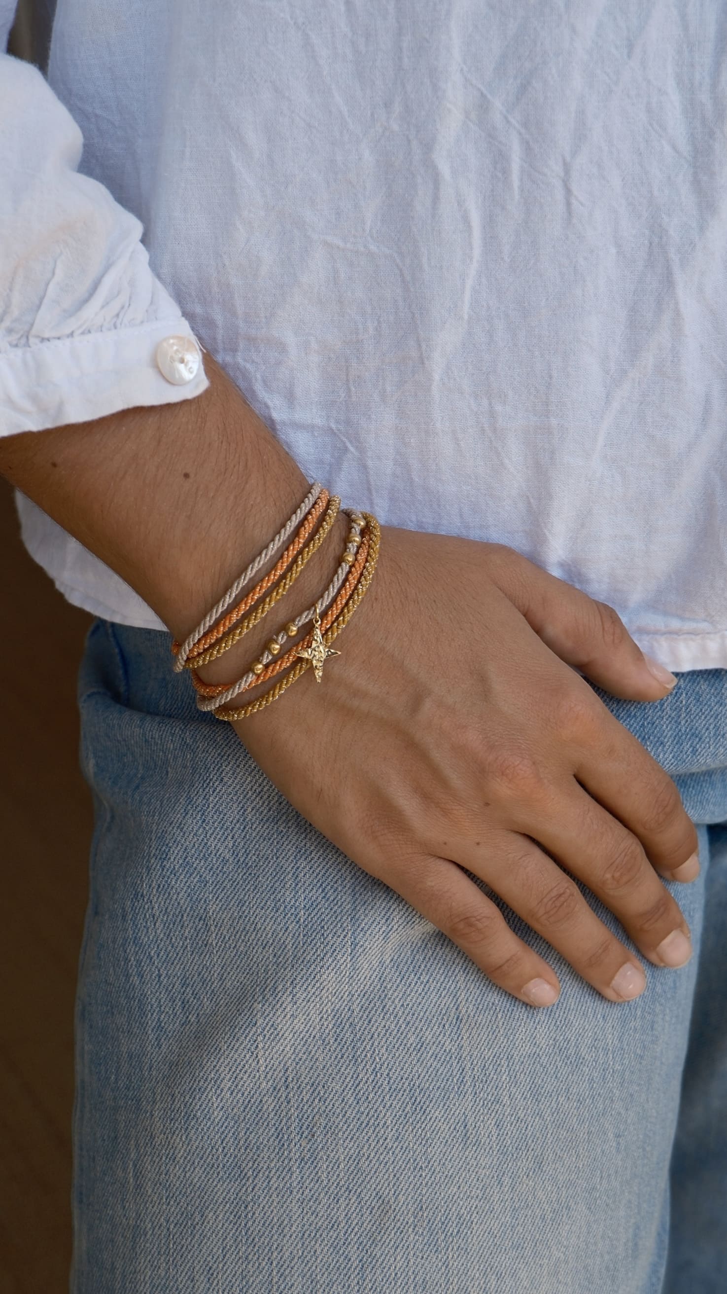 Bracelet Baya – Bijou en acier inoxydable losange – Fait main à Marseille