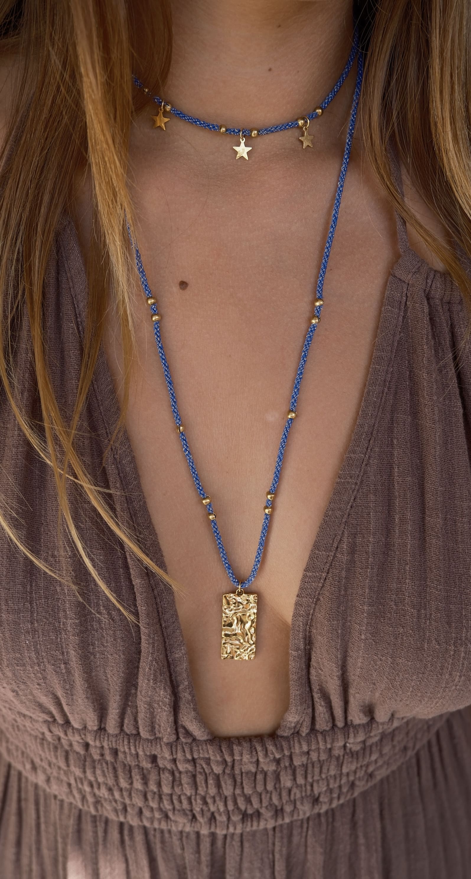 Collier Luisa – Bijou en acier inoxydable avec pendentif rectangle – Fait main à Marseille